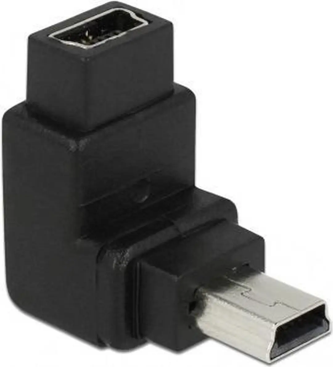 Delock USB Mini B Haakse Adapter - Zwart