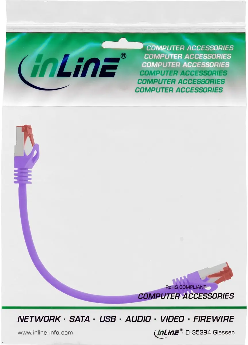InLine Patchkabel S/FTP Cat.6 0,25m - Paars