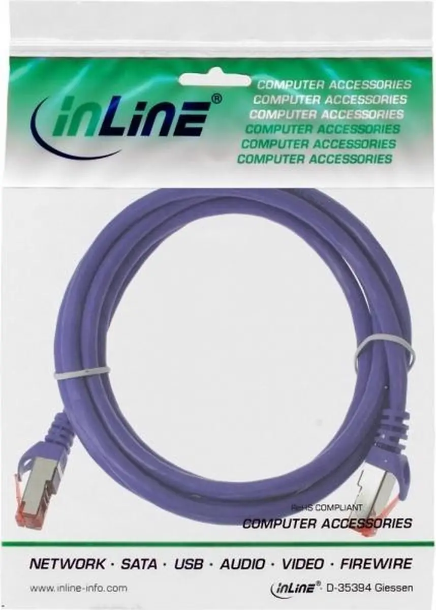 InLine Patchkabel S/FTP Cat.6 0,25m - Paars
