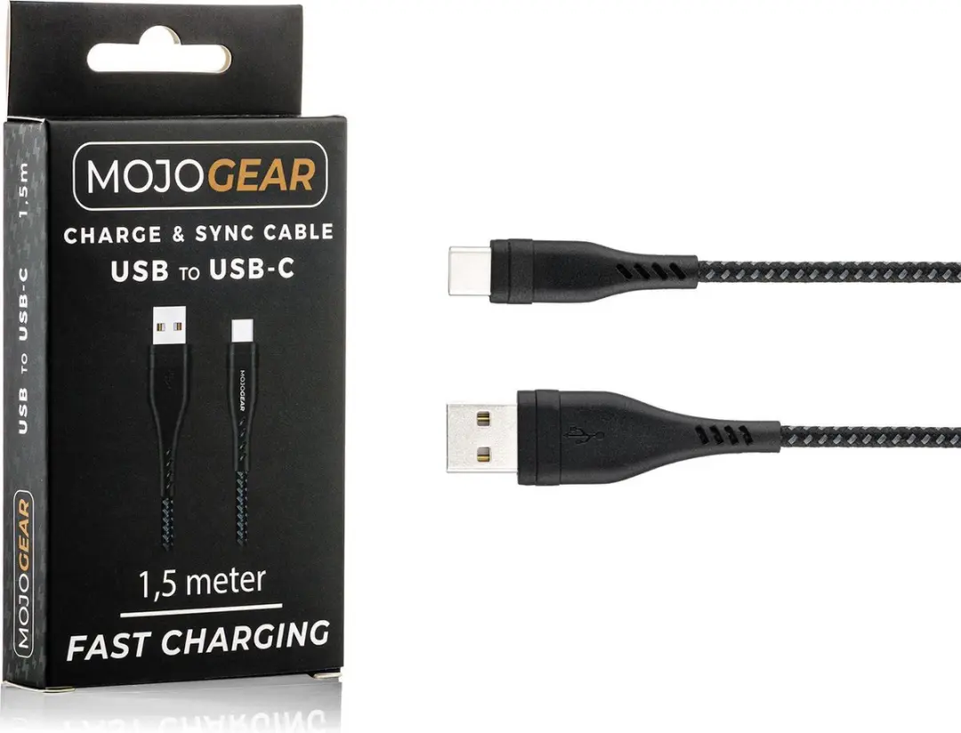 MOJOGEAR MG-16 USB-C naar USB Kabel 1,5m - Zwart