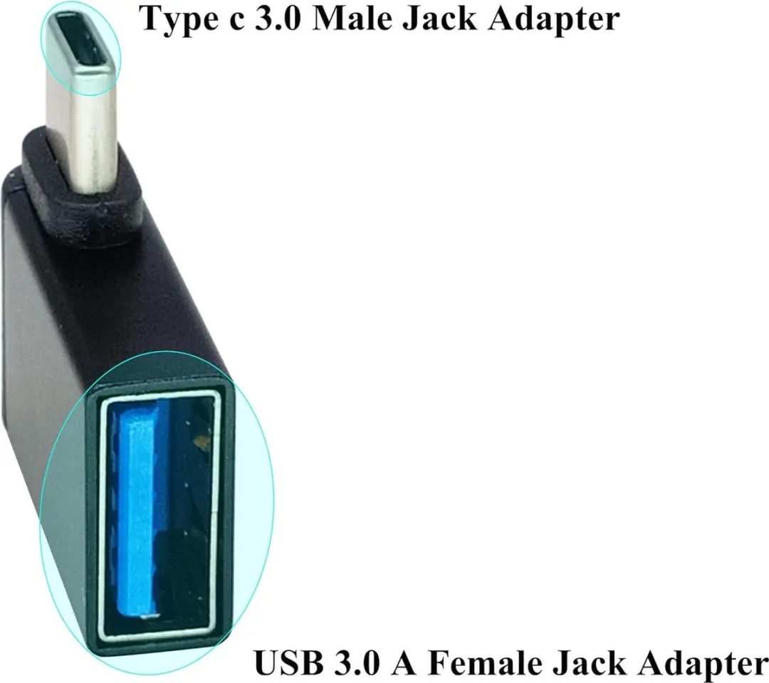 NÖRDIC OTG-C17 USB-C naar USB-A Haakse Adapter - 5Gbps - M/V - Zwart