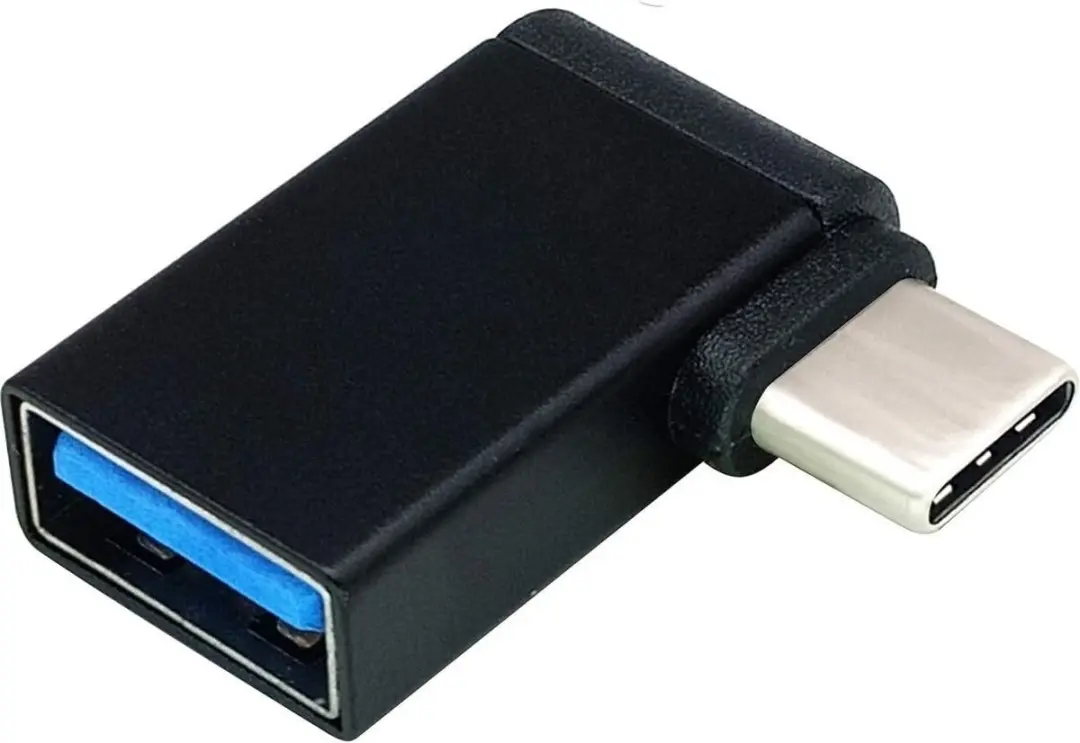 NÖRDIC OTG-C17 USB-C naar USB-A Haakse Adapter