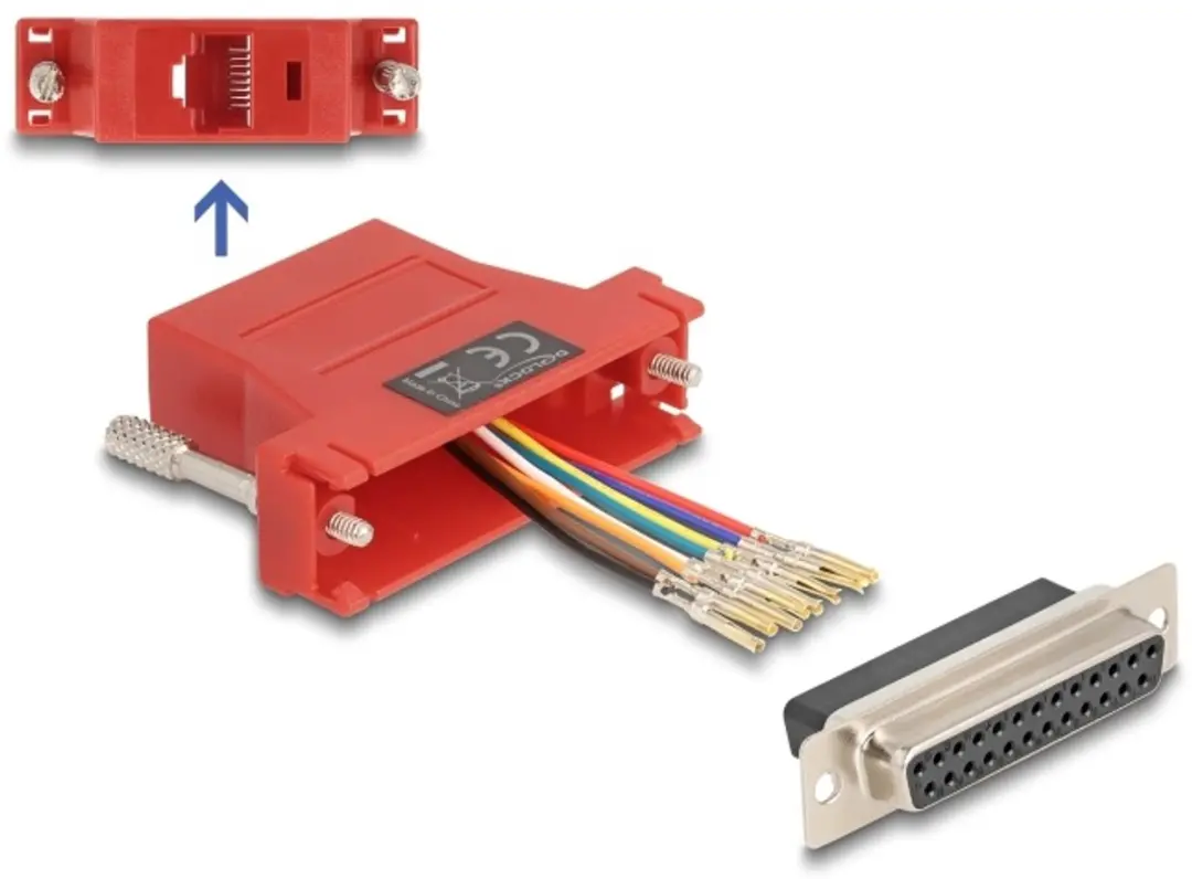 Delock D-Sub 25 naar RJ45 Rood