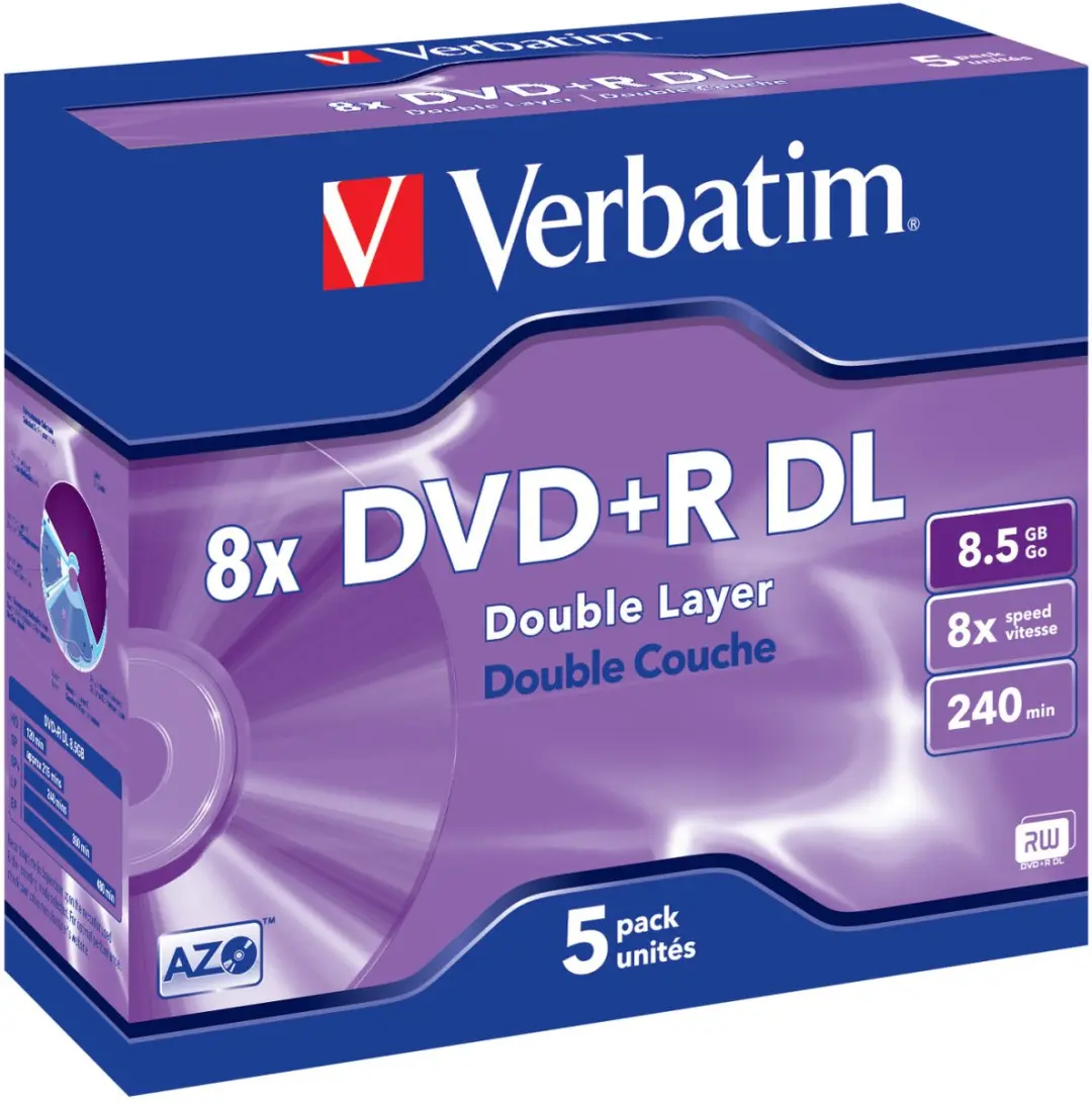 Verbatim 43541 DVD+R Double Layer 8.5GB - 5 Stuks