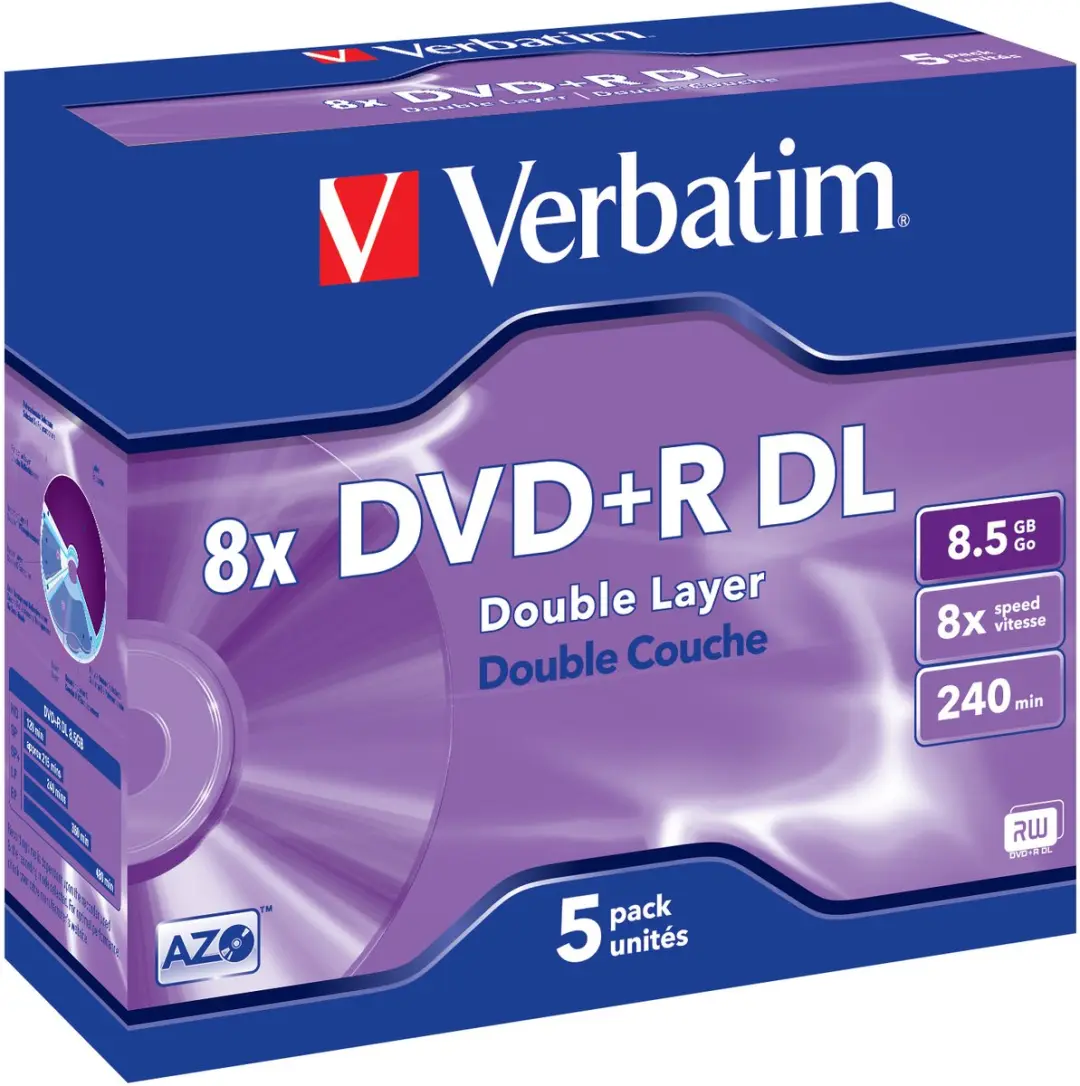 Verbatim 43541 DVD+R Double Layer 8.5GB - 5 Stuks