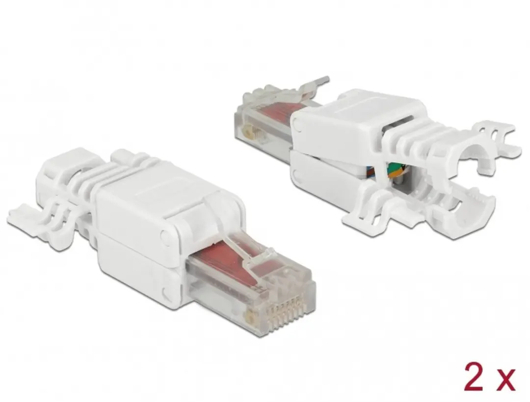 Delock RJ45 Cat.6 UTP Plug - 2 Stuks Wit