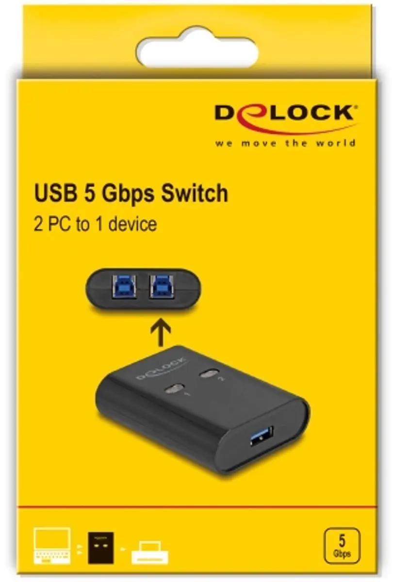 Delock USB 5Gbps Switch 2x1 - Zwart