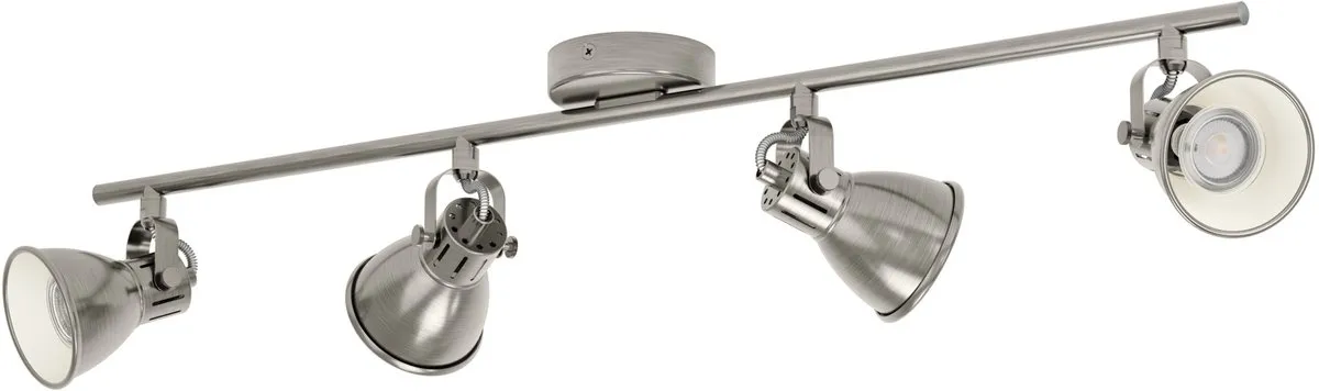 Eglo Seras Spot GU10 - 4x Warm Wit - Nikkel/Créme