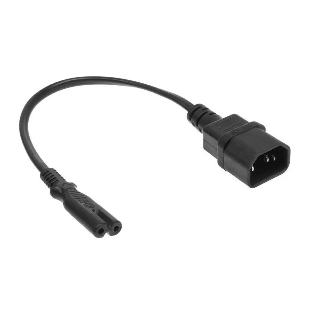 ACT AK5248 Netsnoer C14-C7 - 0,2m - Zwart