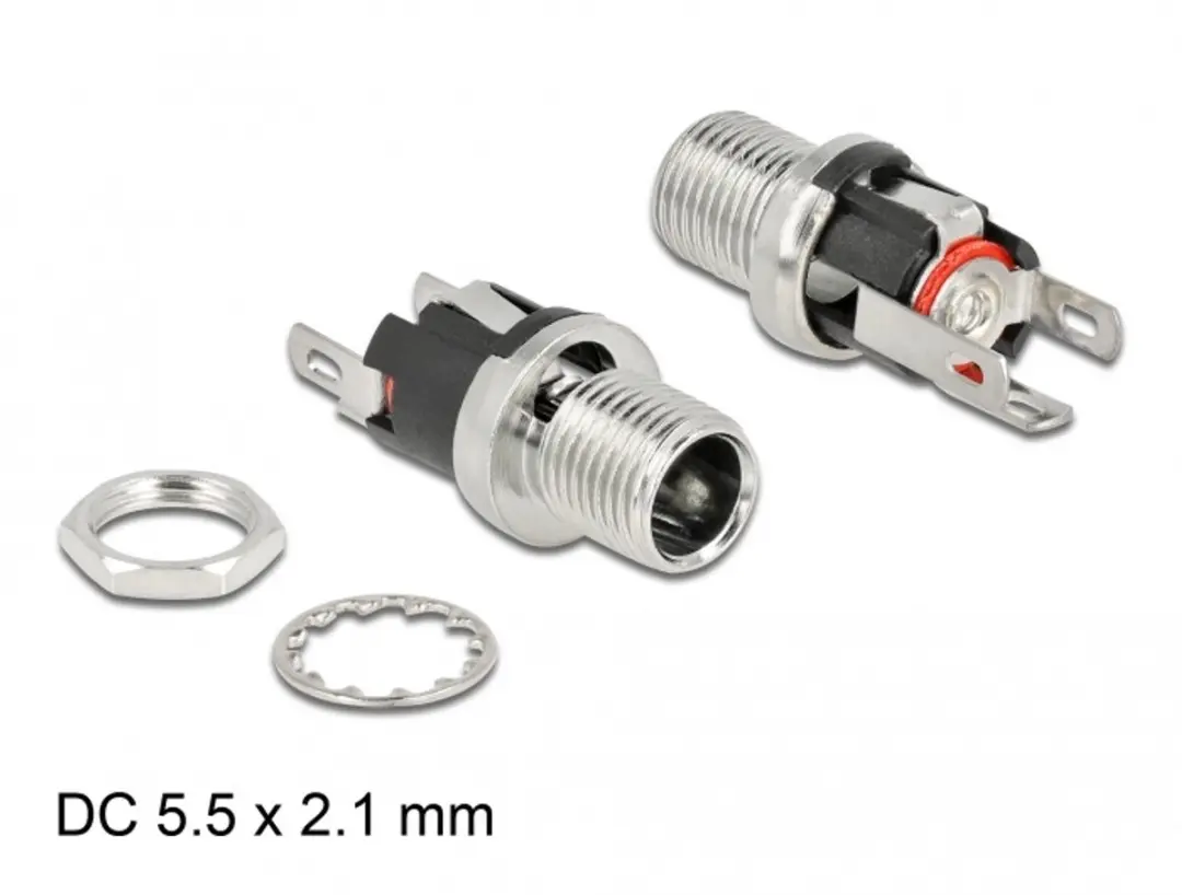 Delock DC 5.5x2.1mm Vrouwelijk Soldeer Connector