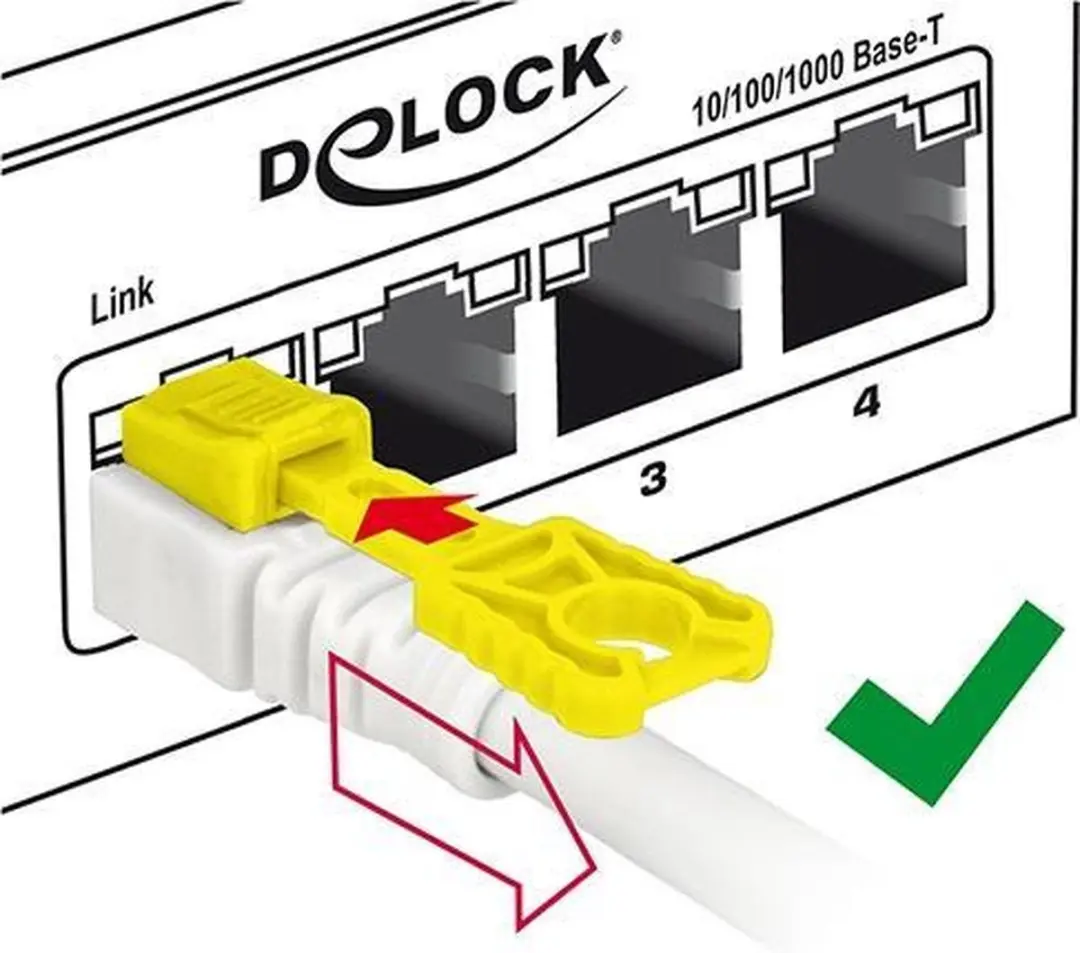 Delock RJ45 Secure Cat.6A Kabel 2m - Wit