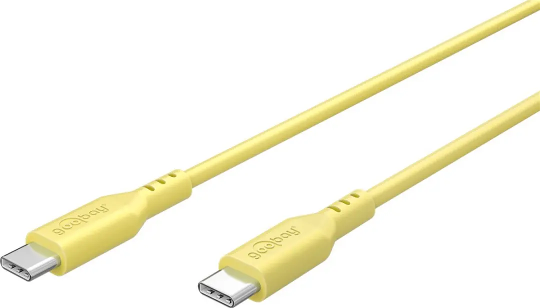 Goobay USB-C Siliconen Kabel 60W - 1,5m - Geel
