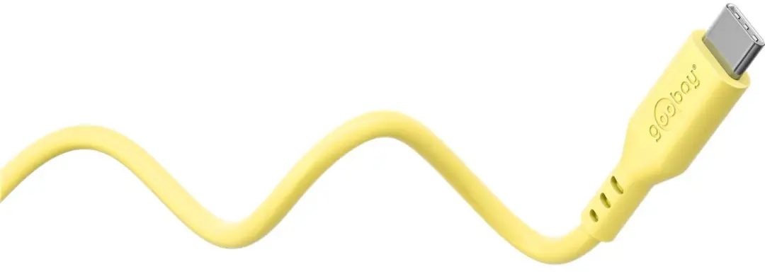 Goobay USB-C Siliconen Kabel 60W - 1,5m - Geel