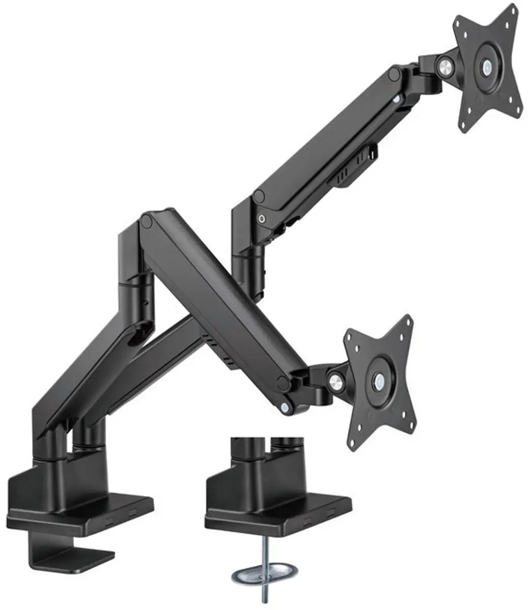Goobay Pro Bureaubeugel 2 Monitoren 32" - Zwart