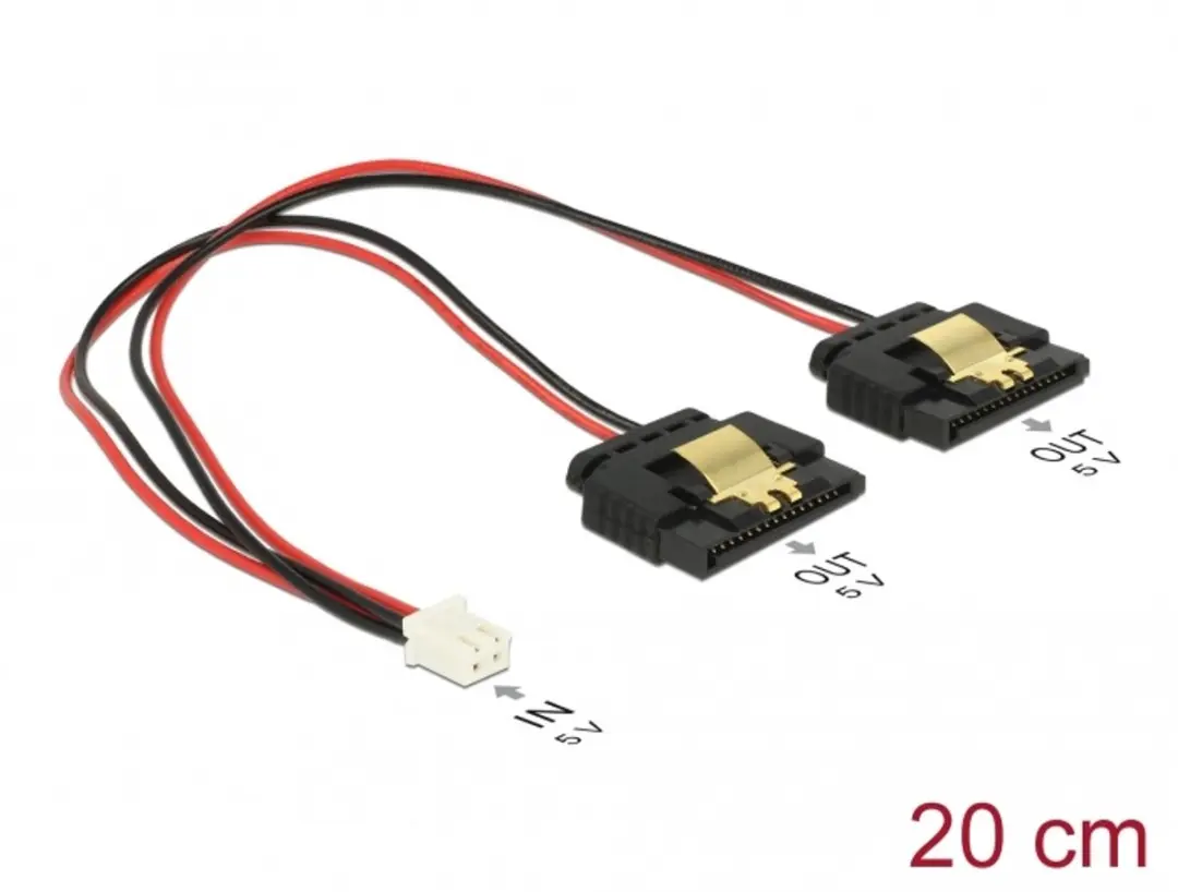 Delock 2-pins Vrouwelijk naar 2x SATA 15-pins Kabel