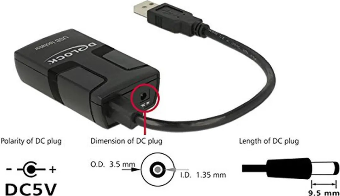 Delock USB Isolator 5 kV - Zwart