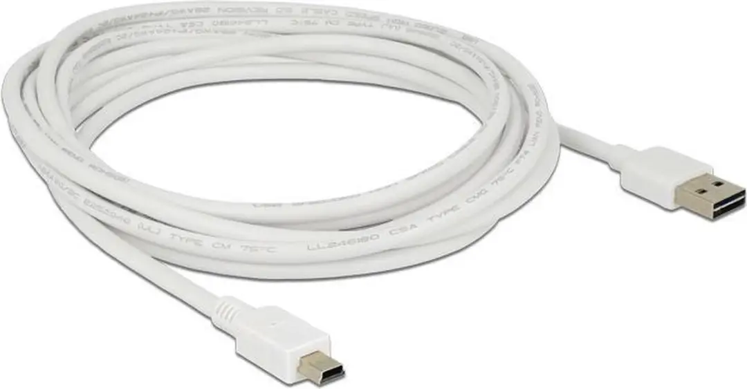 Delock Mini USB naar Easy-USB-A Kabel 2.0 - 3m - Wit