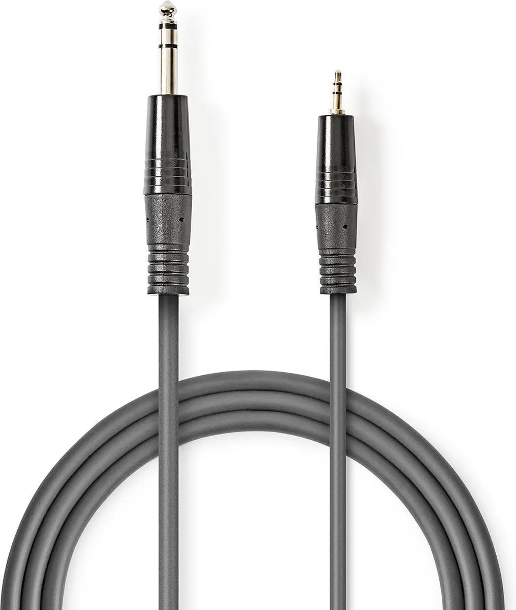 Nedis Stereo-Audiokabel 6,35mm/3,5mm - 1,5m - Donkergrijs