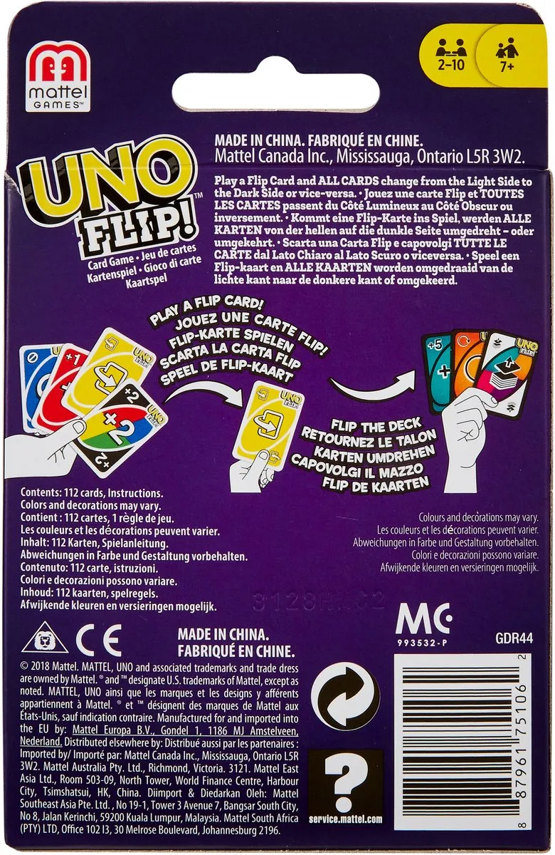 Mattel Games UNO Flip Kaartspel - 2-10 Spelers