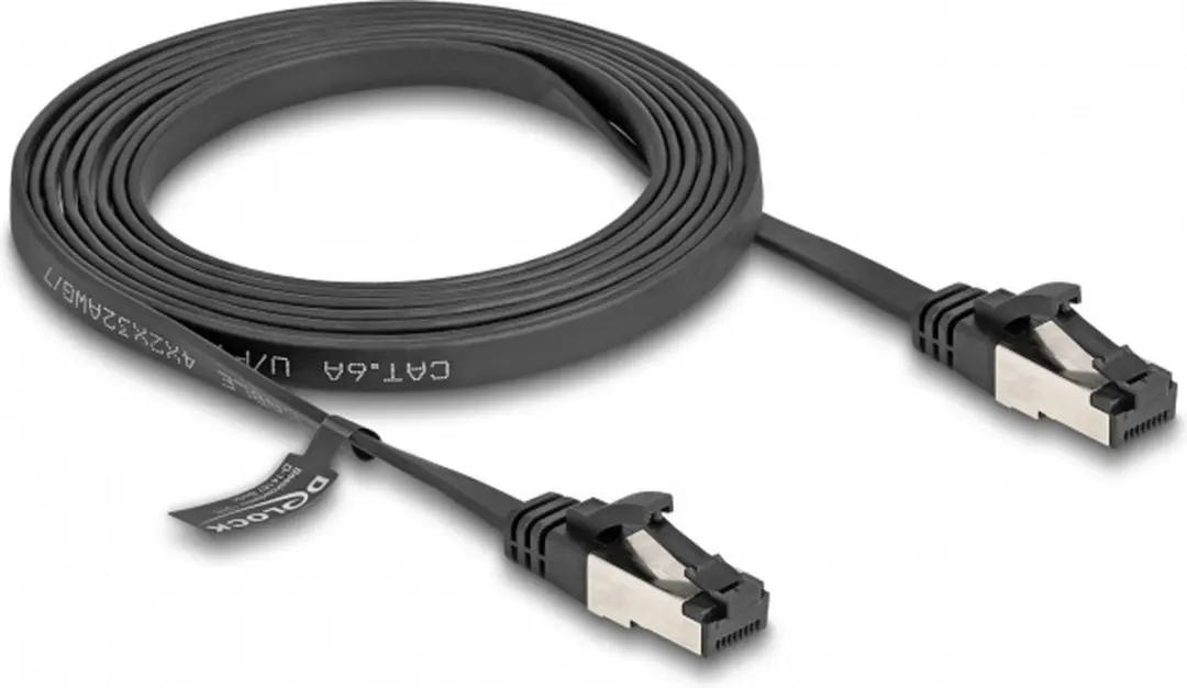 Delock RJ45 Flat Patchkabel Cat.8.1 2m - Zwart