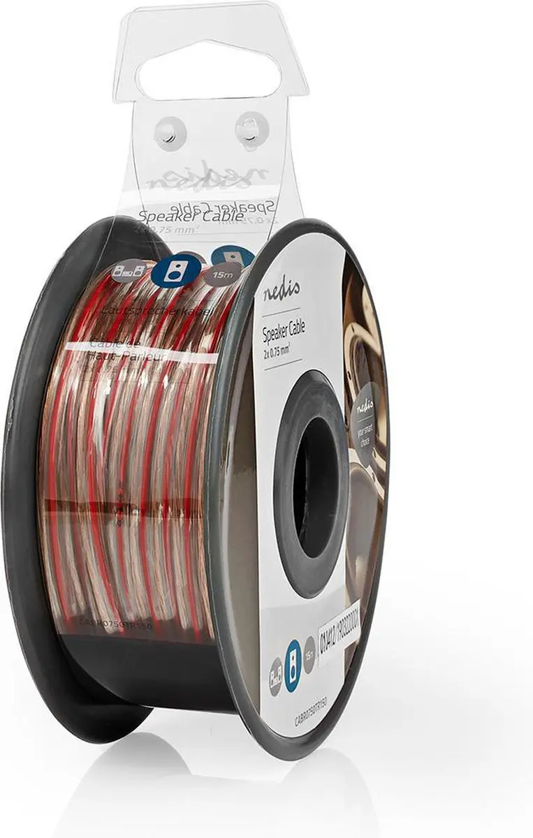 Nedis Speaker-Kabel CABR0750TR150 15m - 2x0.75mm² Transparant