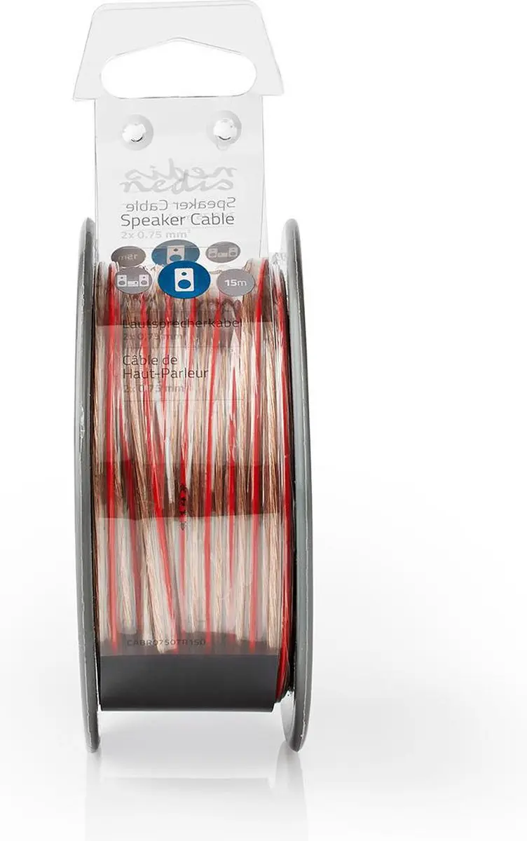 Nedis Speaker-Kabel CABR0750TR150 15m - 2x0.75mm² Transparant