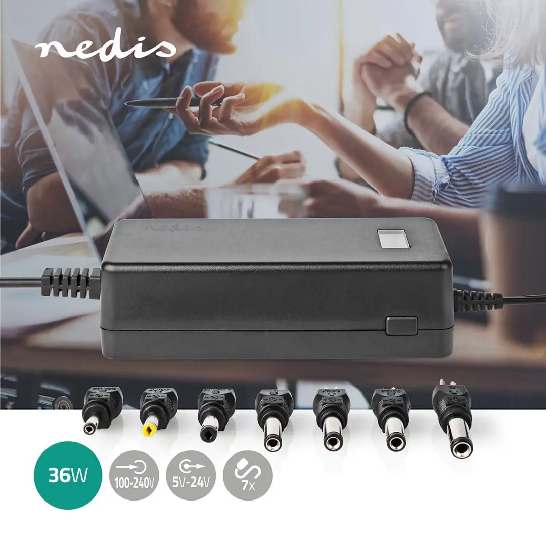 Nedis ACPA105 Universele AC-Stroomadapter 36W - 1.8m - Zwart