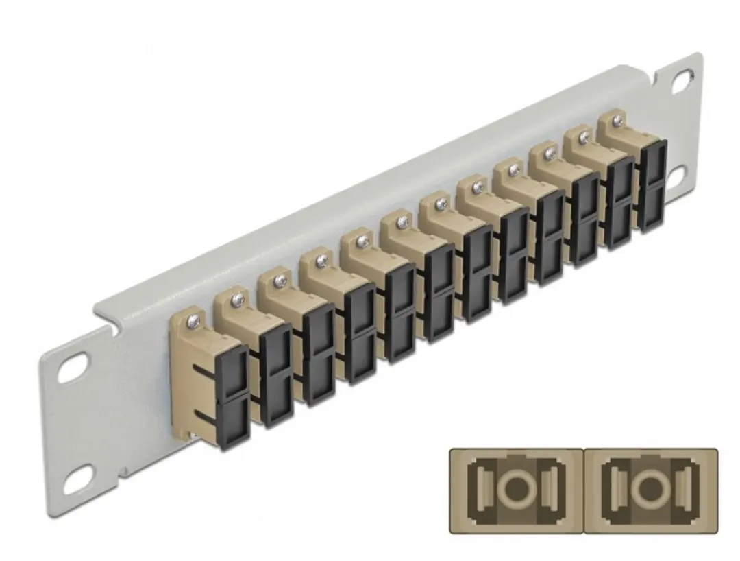 Delock 10" Fiber Optic Patch Panel 12 Port SC Duplex
