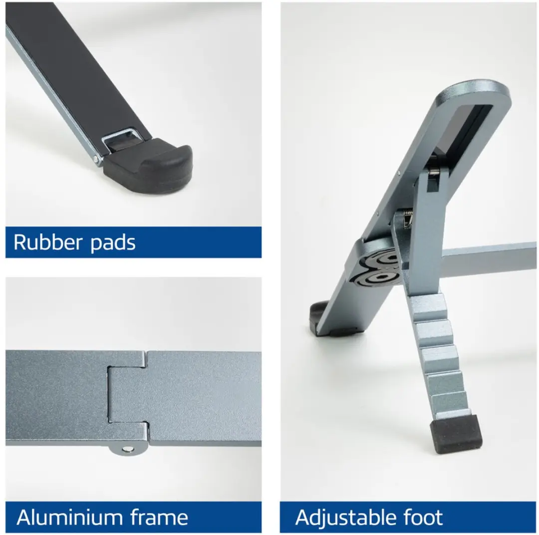 ACT AC8122 Inklapbare Laptopstandaard - Donker grijs