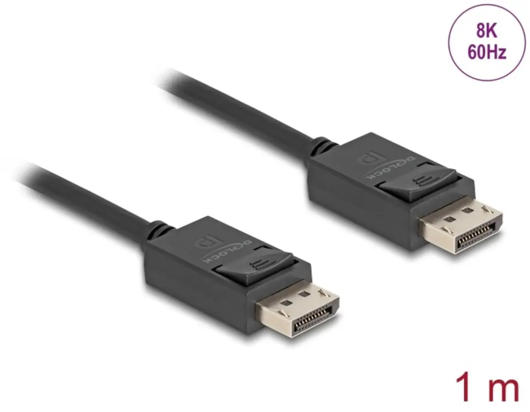 Delock DisplayPort Kabel DP2.1 10K 60Hz 1m - Zwart