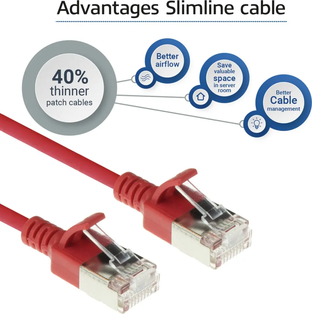 ACT DC7552 Rode LSZH U/FTP CAT6A Patchkabel 0,25m - Snagless - afbeelding 6 van 6