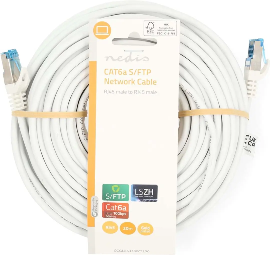 Nedis CAT6a Netwerkkabel 20m - Wit