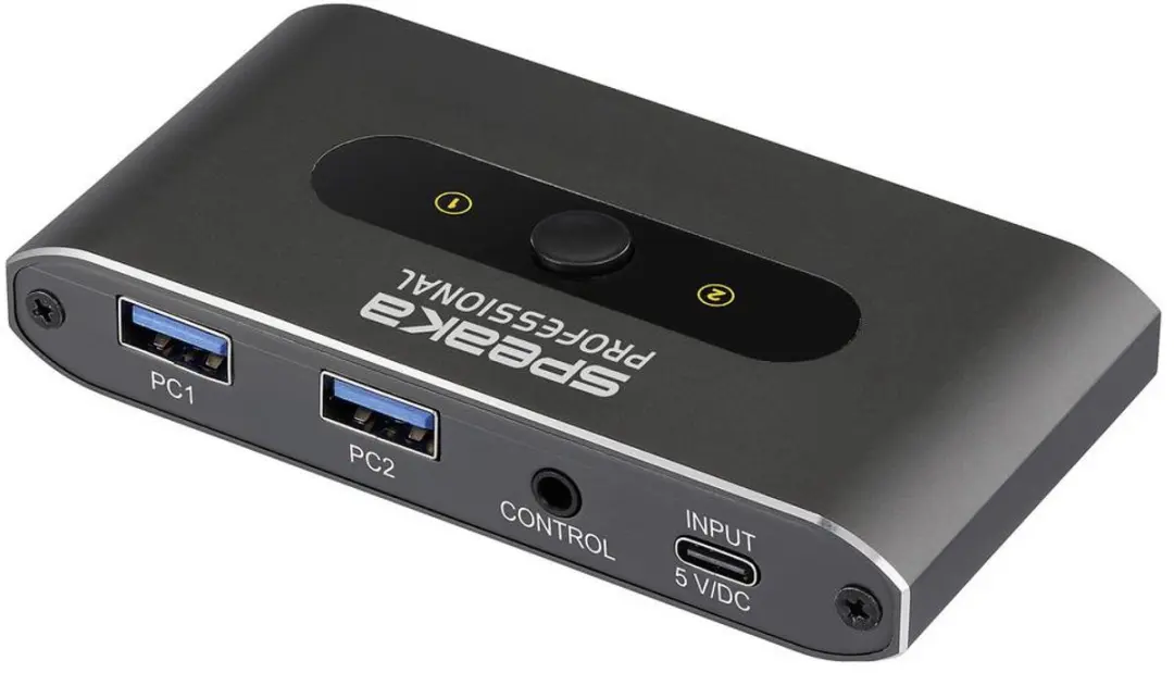 SpeaKa Professional SP-13710916 USB 3.2 Schakelaar 2 Poorten - Grijs