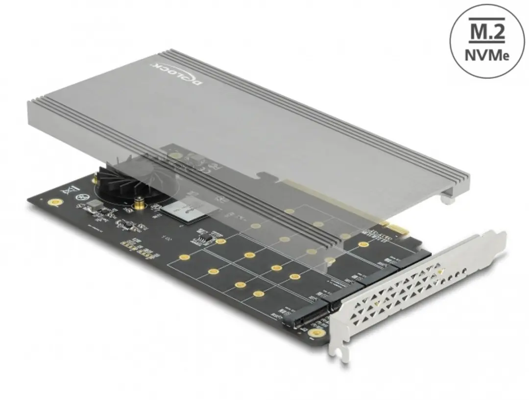 Delock PCIe x16 naar 4x M.2 NVMe
