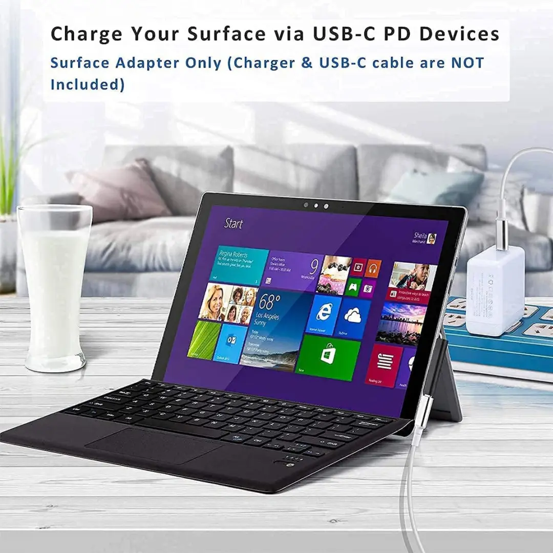 NÖRDIC SURF-103 USB-C Adapter 45W - Microsoft Surface - Space Grey