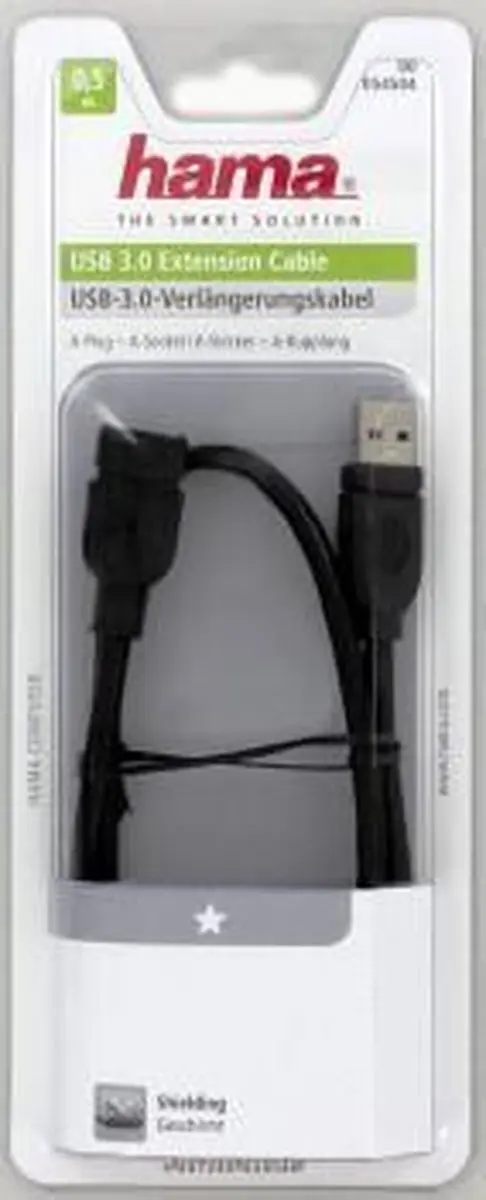 Hama USB 3.0 Verlengkabel A-A 0,5m - Kleurenmix