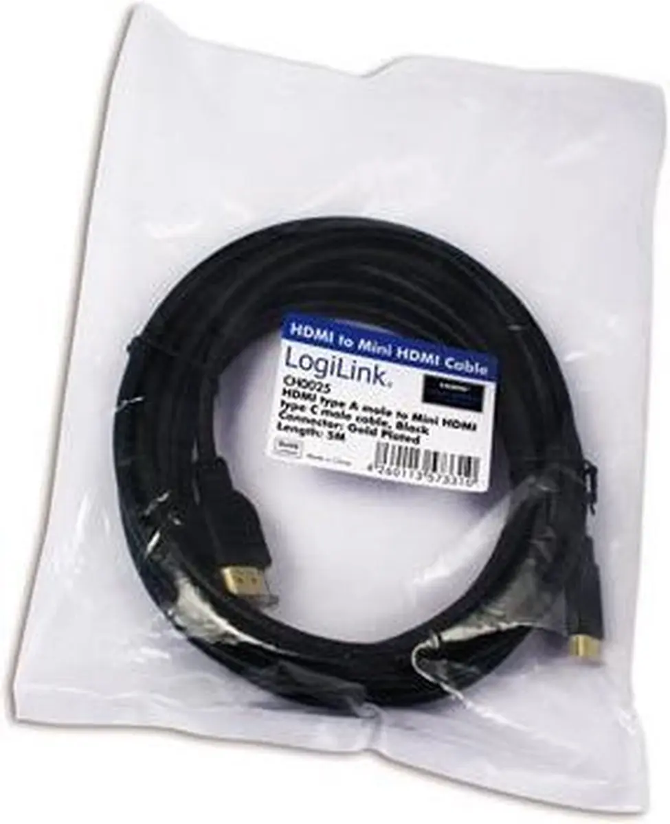 Logilink HDMI 1.4 naar HDMI mini Kabel 1m - Zwart