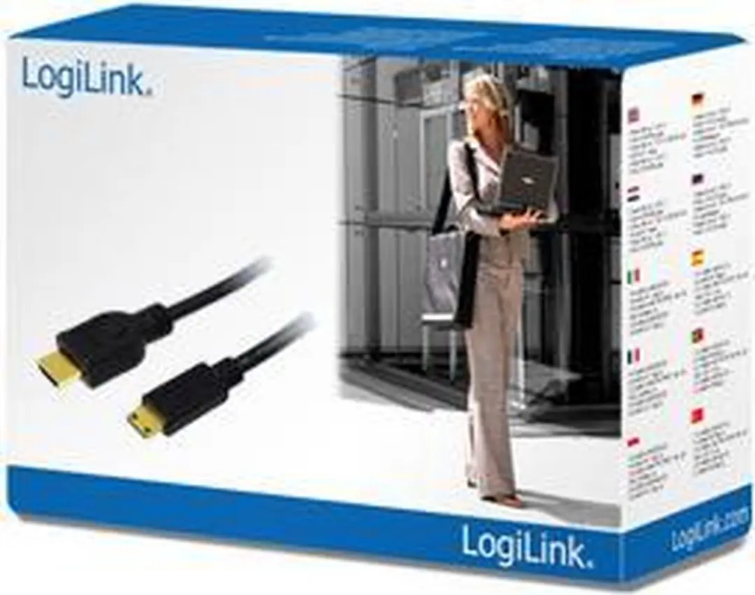 Logilink HDMI 1.4 naar HDMI mini Kabel 1m - Zwart