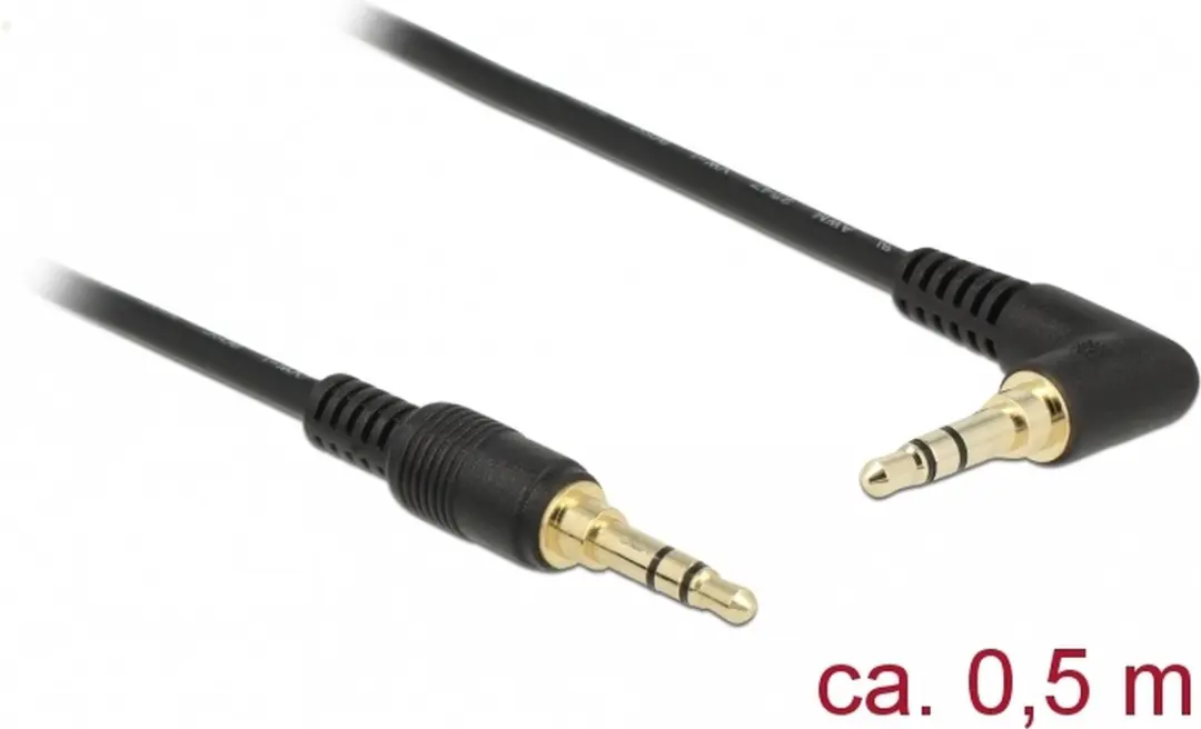 Delock 3,5mm Jack Stereo Audio Kabel - Haaks - 0,5m
