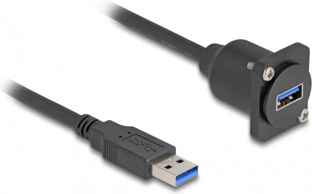 Delock D-Type USB 5Gbps Kabel A-male naar A-vrouw - 20cm Zwart