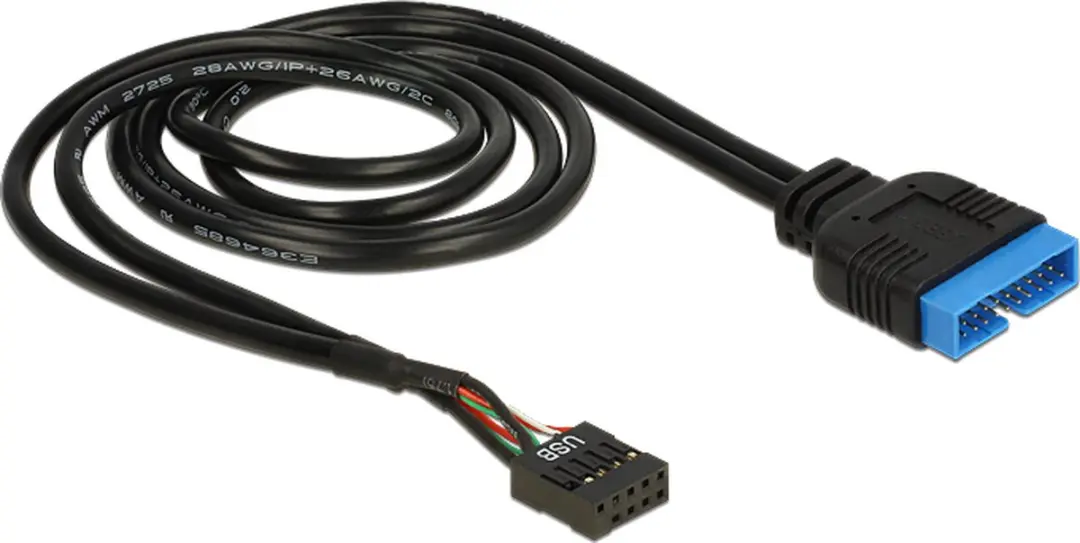 Delock Pin Header USB3.0 - USB2.0 Adapter 0,60m - Zwart