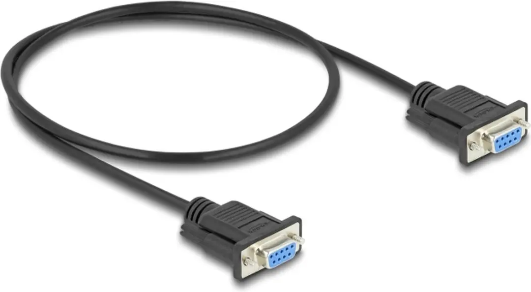 Delock RS-232 D-Sub9 Female-Female Kabel 0.5m - Zwart