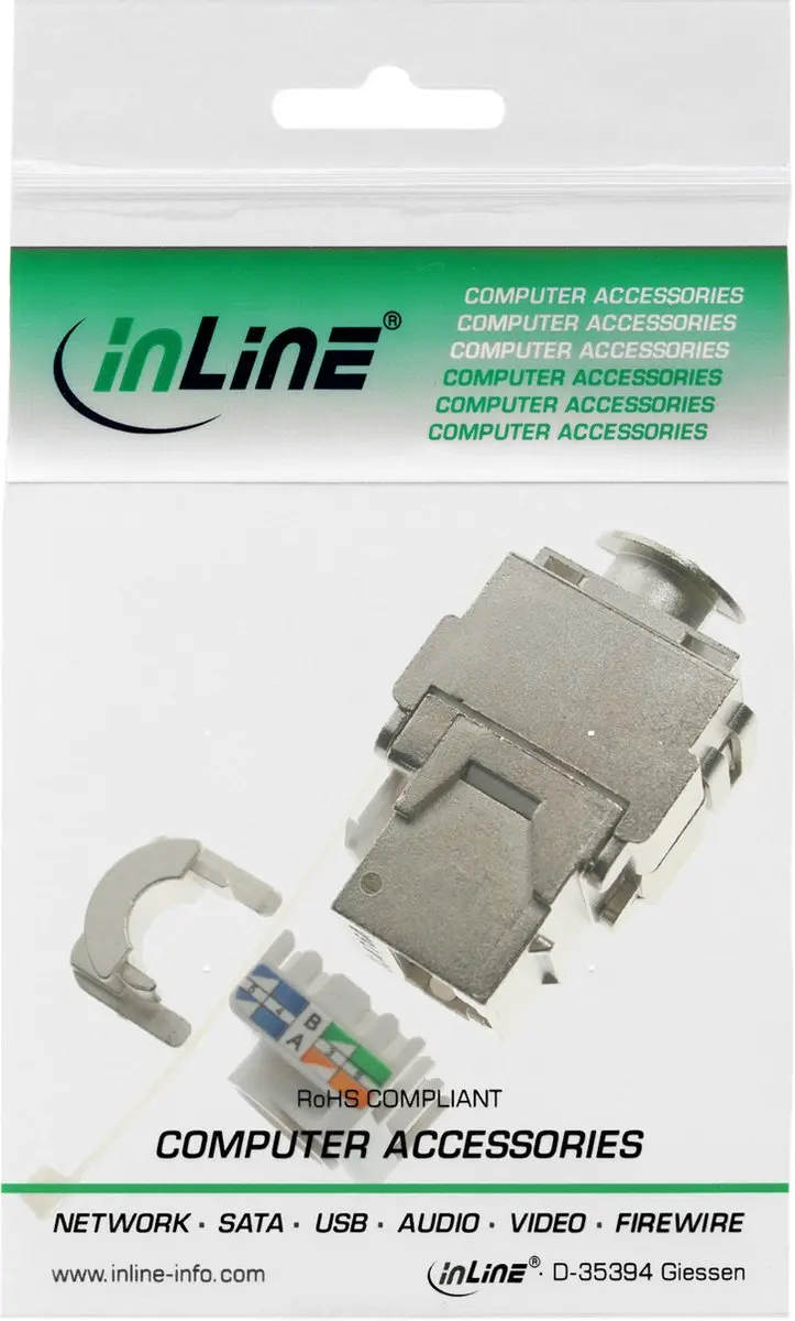 InLine RJ45 Keystone Cat.6a Inzetstuk - Grijs