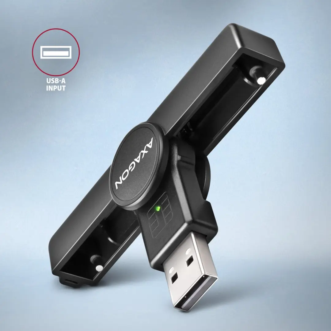 Axagon CRE-SMPA USB-A Smartcard Reader - Zwart