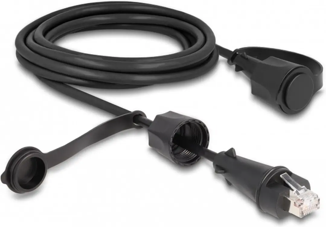 Delock Cat.6 STP RJ45 Kabel 3m - IP68 Waterdicht - Zwart