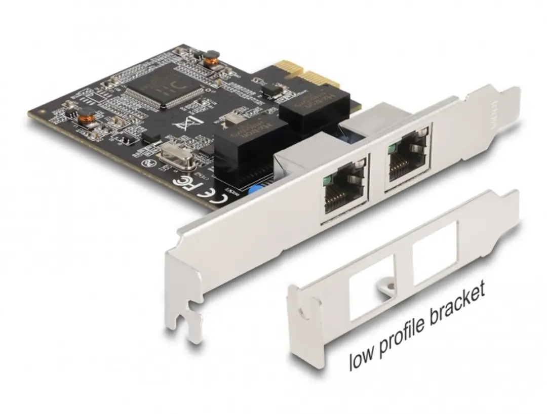 Delock PCIe x1 2x RJ45 Gigabit LAN RTL8111