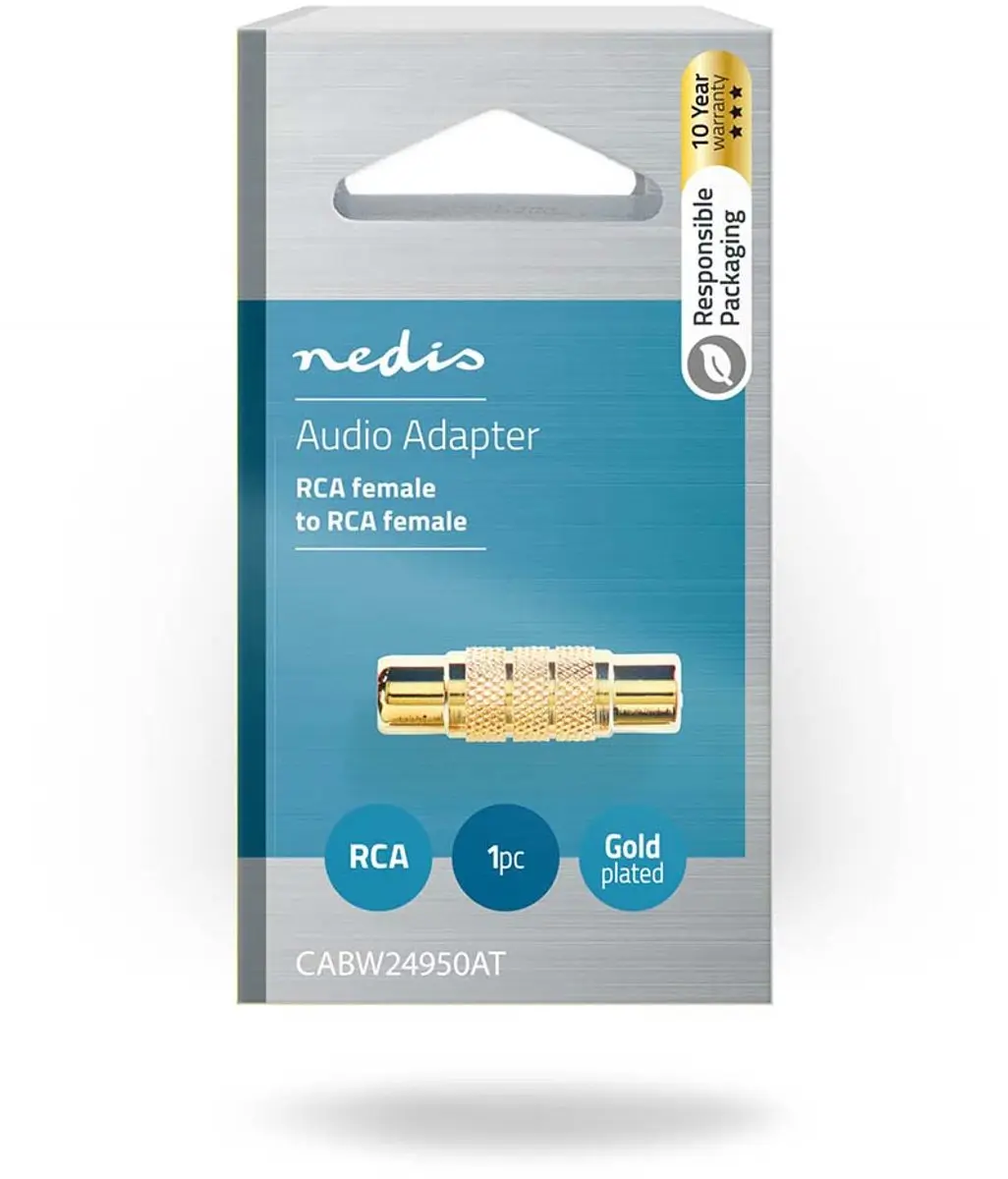 Nedis CABW24950AT Mono-Audioadapter RCA - Verguld - 1 Stuks