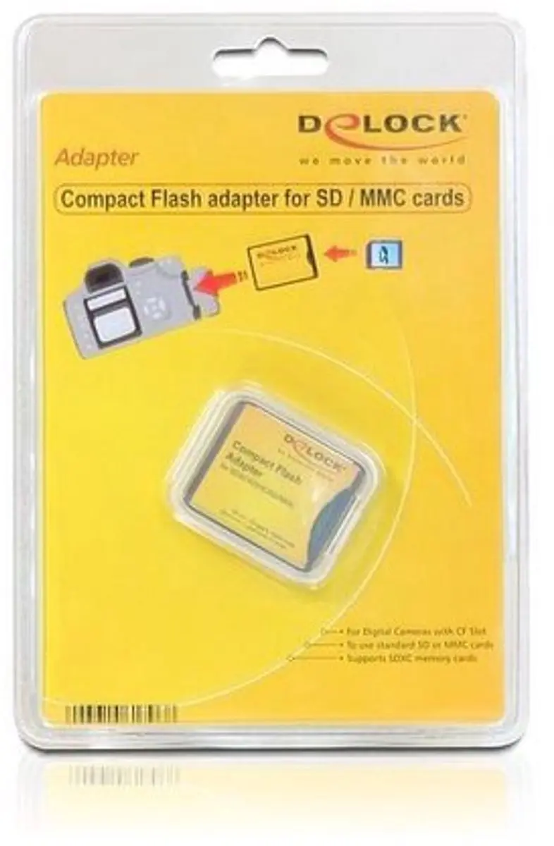 Delock Compact Flash Adapter 61796 - SD Geheugenkaartlezer - Zwart