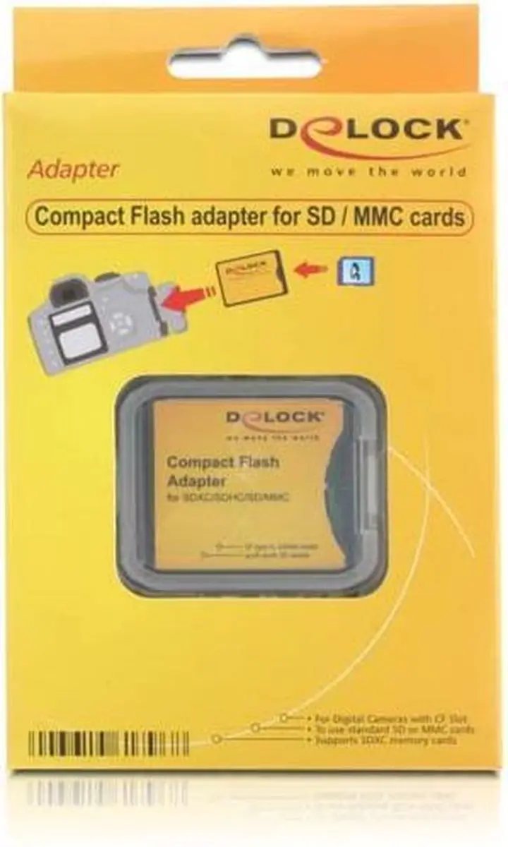 Delock Compact Flash Adapter 61796 - SD Geheugenkaartlezer - Zwart