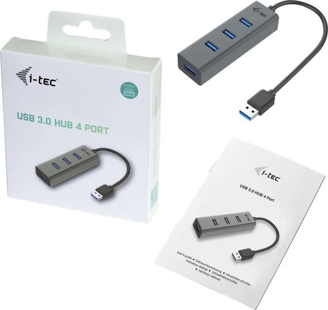 I-tec USB 3.0 Metal HUB 4 Poorten - Zwart